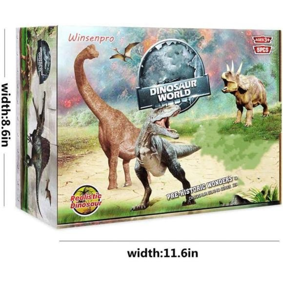 5PCS Jumbo Dinosaur Set,13" Realistic Looking Dinosaur Toys for Kids Party Gift - Picture 6 of 6